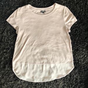 Light pink cotton and sheer blouse